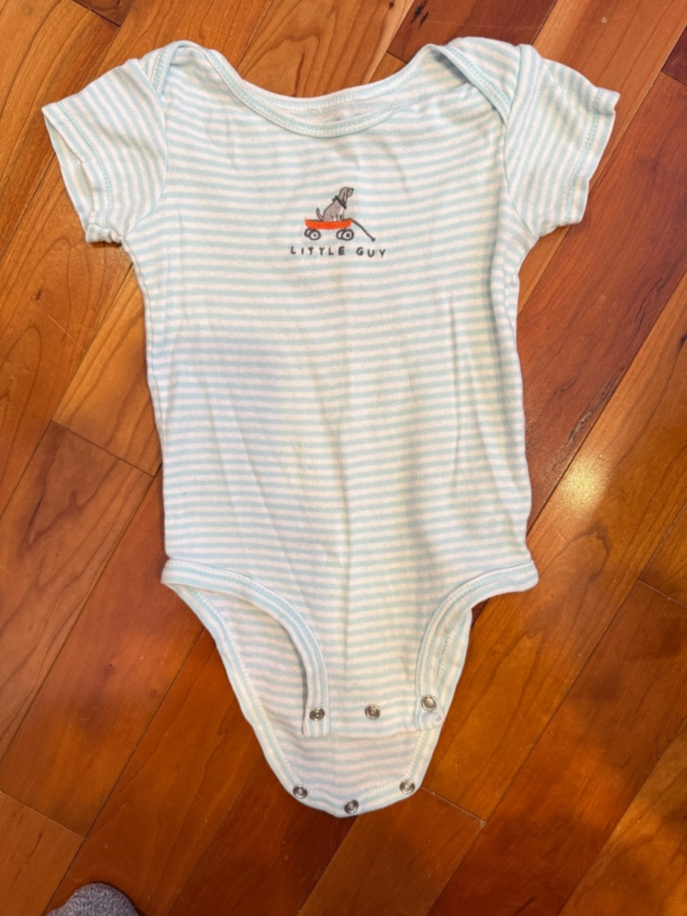 Carter's Light Blue & White Striped 'Little Guy' Baby Bodysuit
